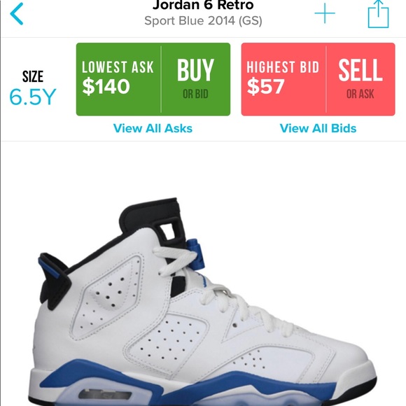 Air Jordan 6 Sport Blue GS - Picture 8 of 8